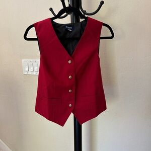 Women's Red Dress Vest Waistcoat Career Vest
